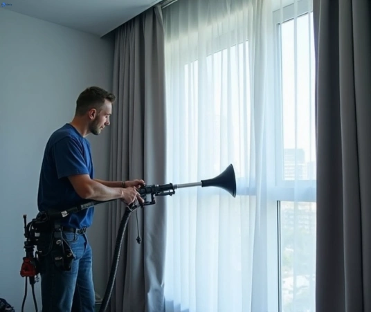 Professional curtain steam cleaning process equipment Matty Curtain Cleaning sefton-nsw