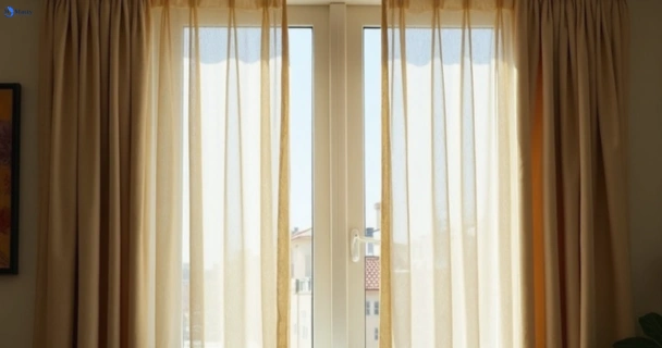 Dusty and dull curtains in sefton-nsw before steam cleaning